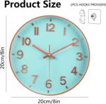 Wall Clock, 8 Inch Wall Clocks Battery Operated, Spherical Fashionable Non Tick... - Image 4