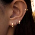 Small Gold Huggie Hoop Earrings Set for Girls Males Hypoallergenic 14K P... - Image 6