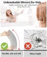 Unbreakable Small Wall Mirror Tiles, 4Pcs 10x10 Inch Wall Mirrors Deco... - Image 4