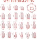 BEAHOT 22 Pack Pink Flower Vase in Bulk,Mini Classic Glass Bud Vases f... - Image 3