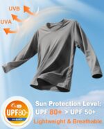 EKLENTSON Males's UPF 80+ Solar Safety Shirts Lengthy Sleeve Rash Gurad Q... - Image 3