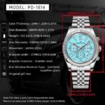 Pagani Design Males's Chronograph Quartz Watch, Stainless Metal Strap, W... - Image 4