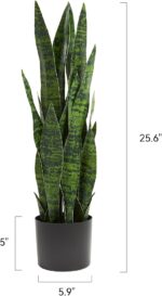 KOL 25.6’’ 2-Pack Synthetic Snake Plant, Fake Sansevieria Indoor Plan... - Image 8