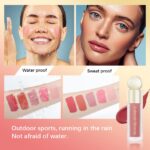 Liquid Blush Stick For Cheeks, Smooth Velvet Cream Face Cheek Tint, Natu... - Image 4