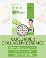 DERMAL Cucumber Collagen Essence Facial Masks Sheet 23g Pack of 10 - So... - Image 3