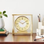 Bulova B1700 Grand Prix Desk Clock | Brass MetalFinish | Glass Enclos... - Image 5