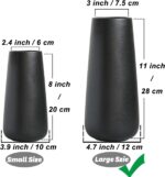 11 Inch Tall Matt Black Ceramic Vase for Flowers & Pampas Grass, Class... - Image 3