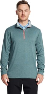M MAELREG Quarter Zip Golf Pullover Males Dry Match Lengthy Sleeve Performanc... - Image 3