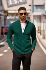 COOFANDY Mens Zip Up Cardigan Sweater Slim Match Informal Full Zip Sweater... - Image 5
