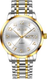 Stainless Metal Mens Watches with Day Date Quartz Analog Giant Face Cl... - Image 9