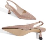 LOCERICH Ladies's Kitten Heels Slingback Low Heel Costume Footwear Closed To... - Image 4
