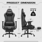 Homall Gaming Chairs, Pc Chair with Footrest and Therapeutic massage Lumbar ... - Image 4