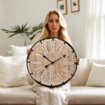 24 Inch Grand Farmhouse Wall Clock, Classic-Impressed Wooden & Steel Desi... - Image 3