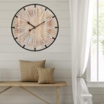 24 Inch Grand Farmhouse Wall Clock, Classic-Impressed Wooden & Steel Desi... - Image 5