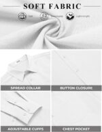 COOFANDY Mens Button Down Shirt Informal Untucked Shirts Lengthy Sleeve Dre... - Image 6