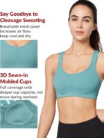 Yvette Sports activities Bra Excessive Impression Adjustable Criss Cross Again, Full Suppor... - Image 3