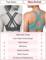 Yvette Sports activities Bra Excessive Impression Adjustable Criss Cross Again, Full Suppor... - Image 5