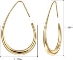 Light-weight Teardrop Hoop Earrings for Ladies - 14k Gold/White Gold Pla... - Image 3