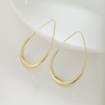 Light-weight Teardrop Hoop Earrings for Ladies - 14k Gold/White Gold Pla... - Image 4