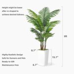 Synthetic Palm Tree 5FT - Pretend Tree with White Tall Planter - Fake Tr... - Image 6