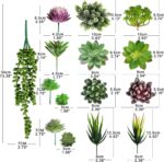 Anoak Synthetic Succulent Vegetation - 16 Pcs Set Fake Succulents Unpotte... - Image 8