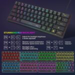 MageGee Mini 60% Gaming Keyboard, RGB Backlit 61 Key Extremely-Compact Key... - Image 4