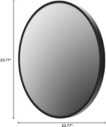BEAUTYPEAK 24 Inch Spherical Mirror, Metallic Body Circle Mirror, Wall Mount... - Image 4