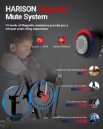 HARISON Magnetic Train Bike for Dwelling 350lbs Capability, Bluetooth Sta... - Image 4