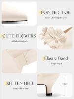 Coutgo Womens Low Kitten Heels Dressy Sneakers Comfy Closed Toe Flo... - Image 5