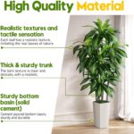 Synthetic Dracaena Tree Indoor, 5FT Tall Pretend Tree with White Tall Pl... - Image 3