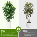 Synthetic Dracaena Tree Indoor, 5FT Tall Pretend Tree with White Tall Pl... - Image 4