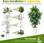 Synthetic Dracaena Tree Indoor, 5FT Tall Pretend Tree with White Tall Pl... - Image 6