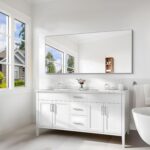 Silver Toilet Mirror for Wall, 30x60 Inch Rectangle Mirrors with Met... - Image 3