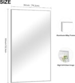 Silver Toilet Mirror for Wall, 30x60 Inch Rectangle Mirrors with Met... - Image 5