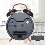 Peakeep Retro 4.5 inches Battery Operated Twin Bell Loud Alarm Clock (... - Image 4