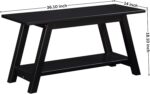 Roundhill Furnishings Elyz Stable Wooden Bench with Shelf, 36.10-Inch Lengthy,... - Image 3