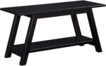 Roundhill Furnishings Elyz Stable Wooden Bench with Shelf, 36.10-Inch Lengthy,... - Image 5