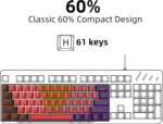 Snpurdiri 60% Wired Mechanical Keyboard, Mini Gaming Keyboard with 61 ... - Image 3