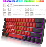Snpurdiri 60% Wired Mechanical Keyboard, Mini Gaming Keyboard with 61 ... - Image 4