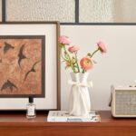 White Ceramic Flower Vase, 8'' Trendy Ornamental Vases Minimalism Boho... - Image 5