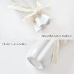 White Ceramic Flower Vase, 8'' Trendy Ornamental Vases Minimalism Boho... - Image 7