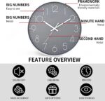 Wall Clock Silent & Non Ticking Trendy Quartz Battery Operated Digital... - Image 4
