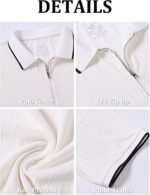 QPNGRP Males's Zipper Polo Shirts Brief Sleeve Knit T Shirts Vogue Cas... - Image 5