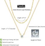 Tewiky Diamond Necklaces for Girls, Dainty 14k Gold/Sterling Silver Ch... - Image 5