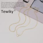 Tewiky Diamond Necklaces for Girls, Dainty 14k Gold/Sterling Silver Ch... - Image 7