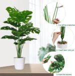 SAJANDAS Set of two Synthetic Monstera Deliciosa Crops in Pots, Pretend T... - Image 3