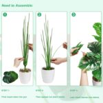 SAJANDAS Set of two Synthetic Monstera Deliciosa Crops in Pots, Pretend T... - Image 4