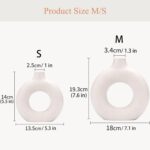White Ceramic Donut Vase Set of two, Hole Matte Pampas Flower Vases fo... - Image 5