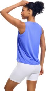 JOYSPELS Ice Silk Exercise Tank Tops for Girls Cool-Dry Sleeveless Loos... - Image 4