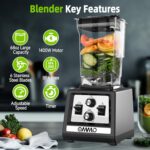 OMMO Blender for Smoothies: 1800W Peak Blenders for Kitchen, 68oz BPA-... - Image 3